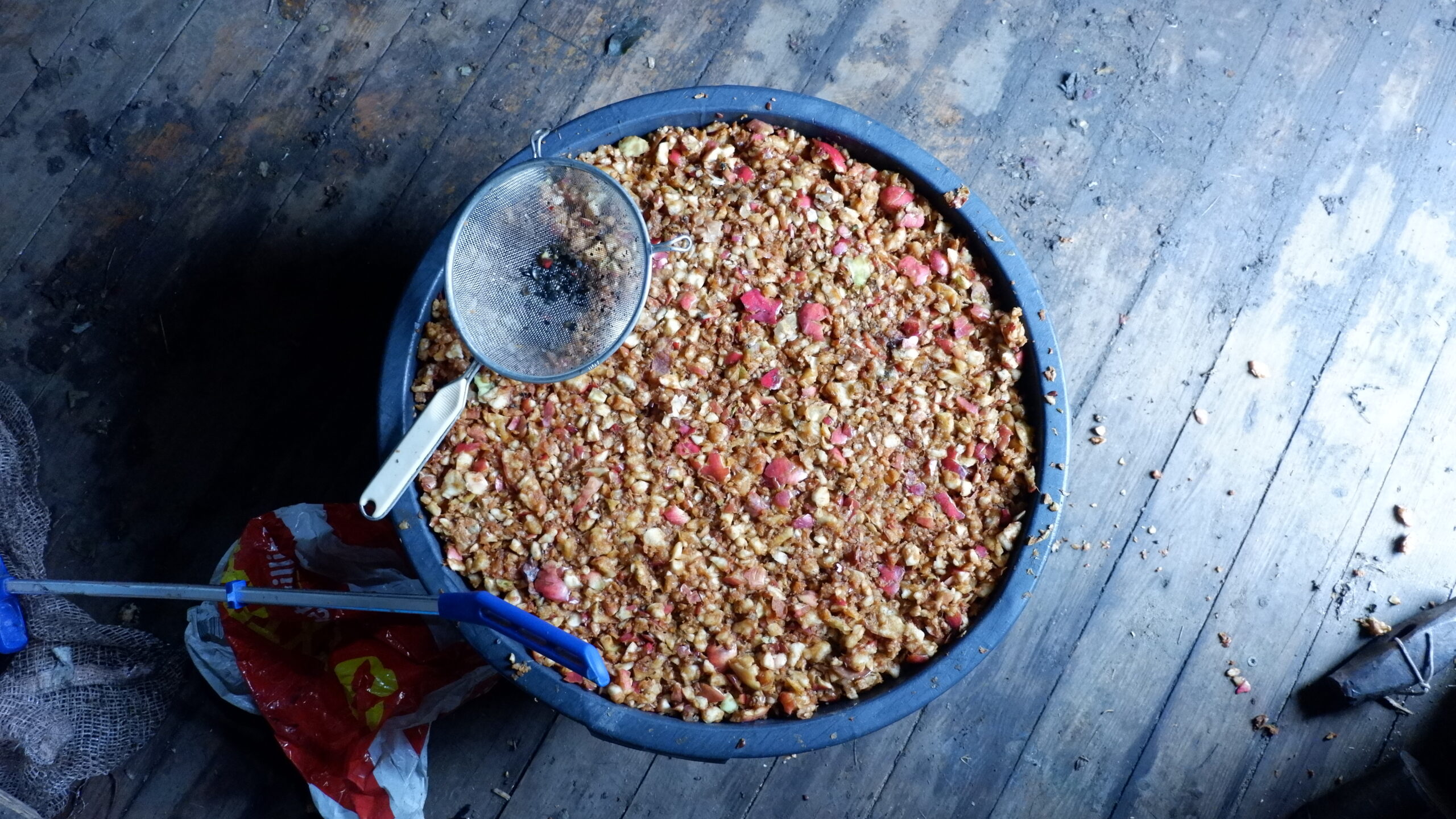 Reste des Apfelpressens