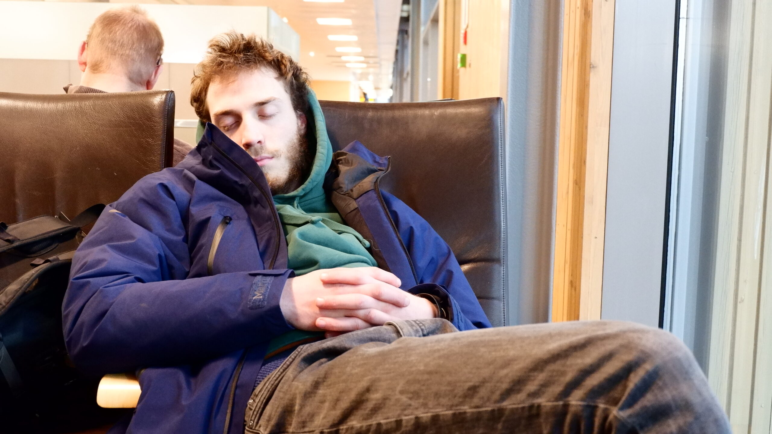 Schlummern am Osloer Flughafen